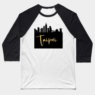 TAIPEI TAIWAN DESIGNER SILHOUETTE SKYLINE ART Baseball T-Shirt